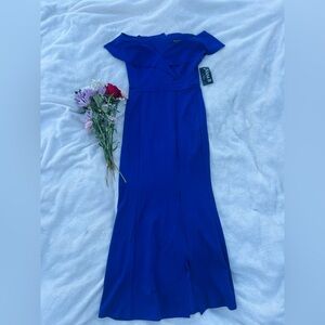 Alexa B Royal Blue Off-Shoulder Mermaid Gown Size 4